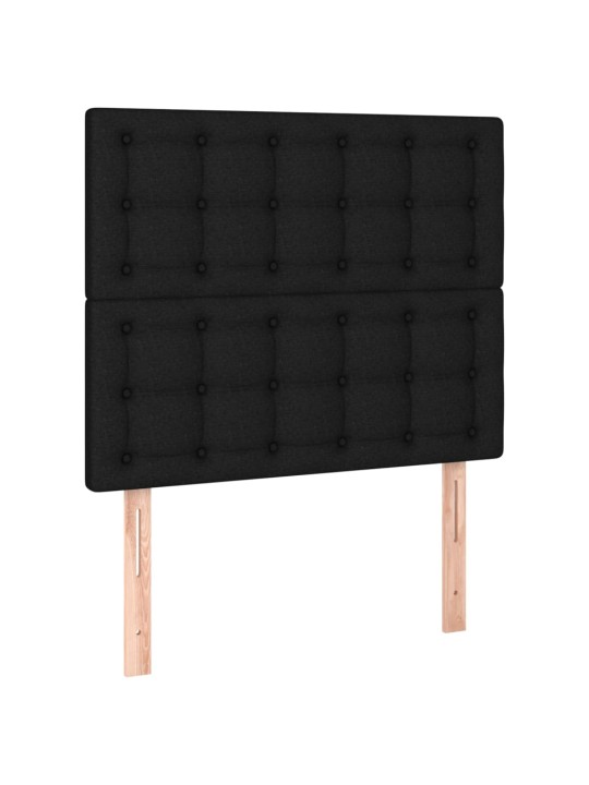 Gultas galvgaļi, 2 gab., 100x5x78/88 cm, melns audums