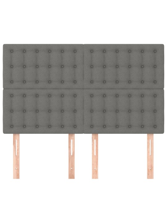 Gultas galvgaļi, 4 gab., 72x5x78/88 cm, tumši pelēks audums