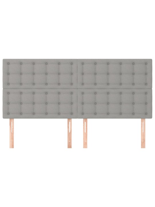 Gultas galvgaļi, 4 gab., 100x5x78/88 cm, gaiši pelēks audums