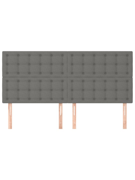 Gultas galvgaļi, 4 gab., 100x5x78/88 cm, tumši pelēks audums