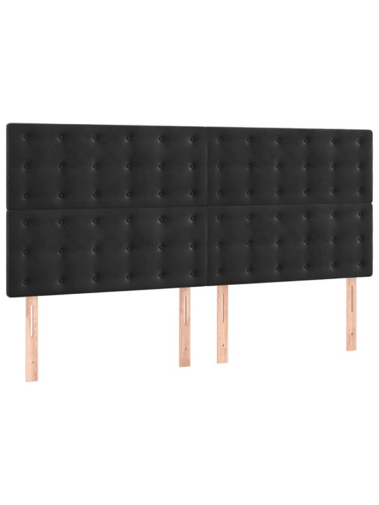 Gultas galvgaļi, 4 gab., 80x5x78/88 cm, melns samts