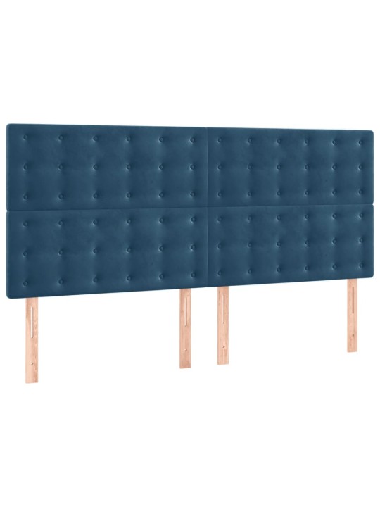Gultas galvgaļi, 4 gab., 80x5x78/88 cm, tumši zils samts