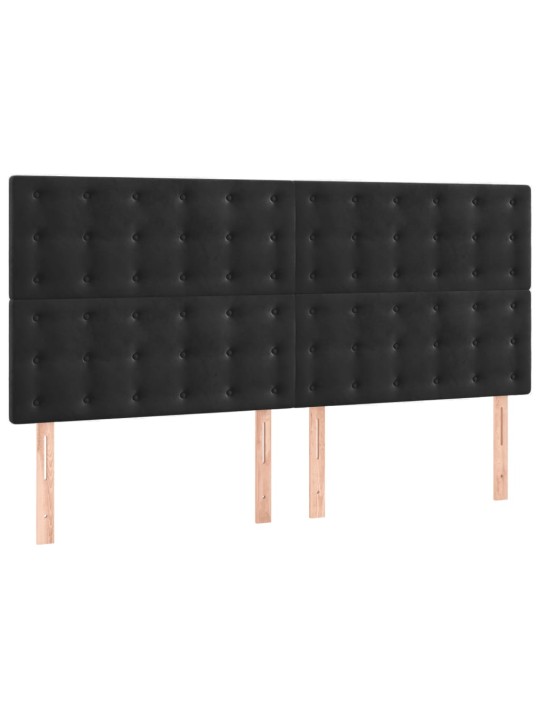 Gultas galvgaļi, 4 gab., 90x5x78/88 cm, melns samts