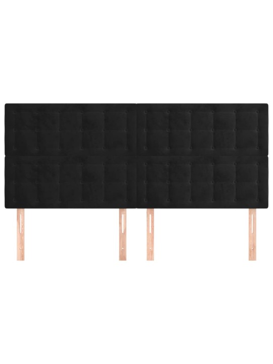 Gultas galvgaļi, 4 gab., 100x5x78/88 cm, melns samts