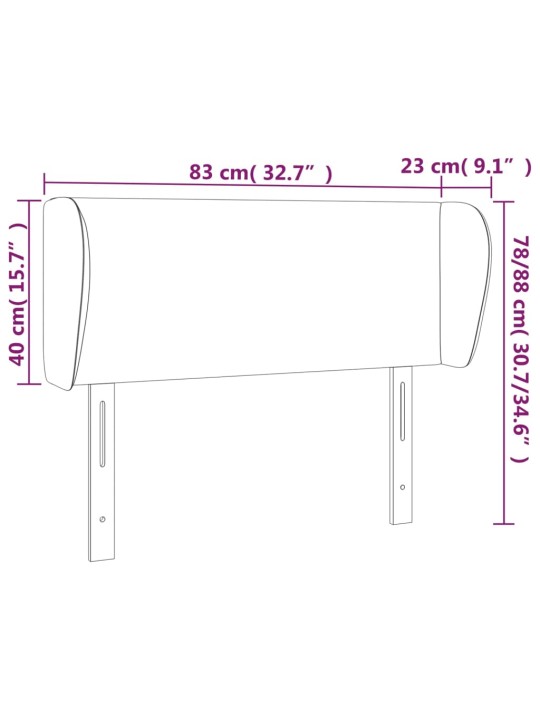 Galvgalis ar malām, 83 x 23 x 78/88 cm, tumši brūns audums