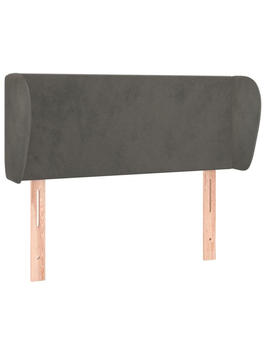 Galvgalis ar malām, tumši pelēks samts, 83x23x78/88 cm