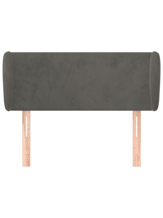 Galvgalis ar malām, tumši pelēks samts, 83x23x78/88 cm