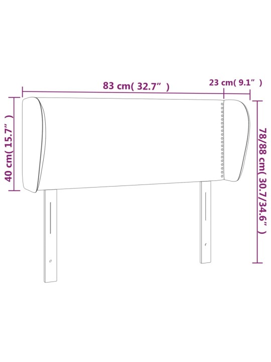 Galvgalis ar malām, 83 x 23 x 78/88 cm, tumši brūns audums