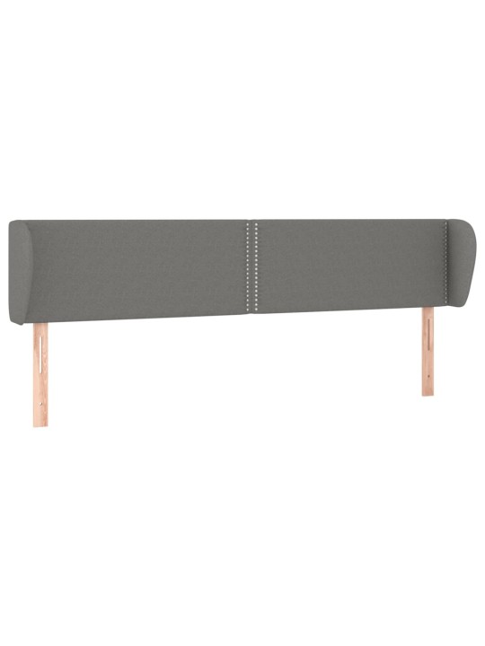 Galvgalis ar malām, 203x23x78/88 cm, tumši pelēks audums