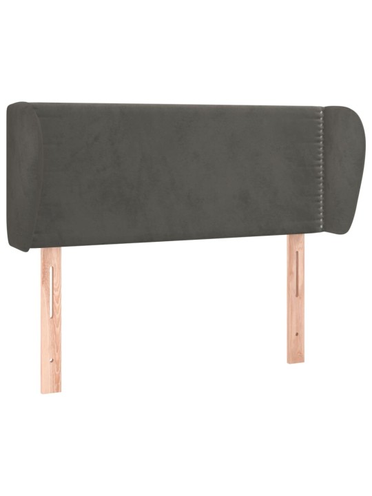 Galvgalis ar malām, tumši pelēks samts, 83x23x78/88 cm
