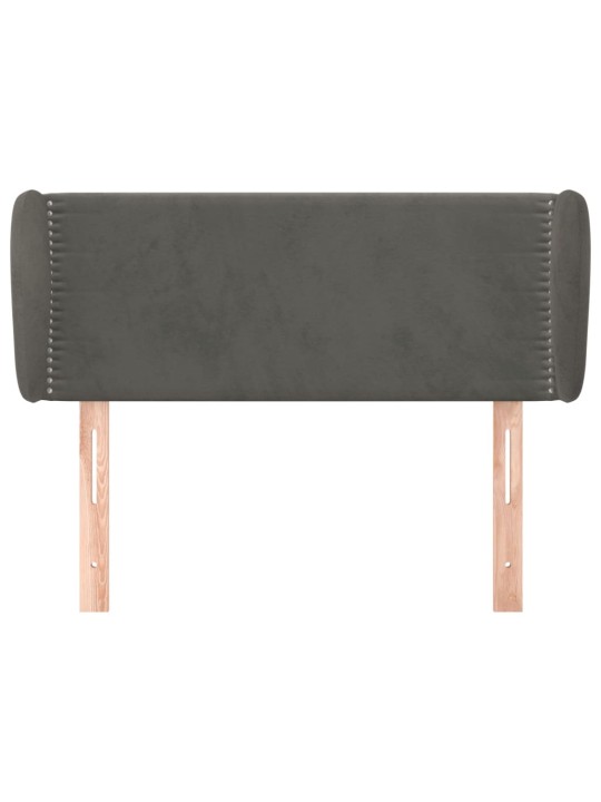 Galvgalis ar malām, tumši pelēks samts, 83x23x78/88 cm