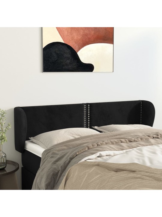 Galvgalis ar malām, melns samts, 147x23x78/88 cm