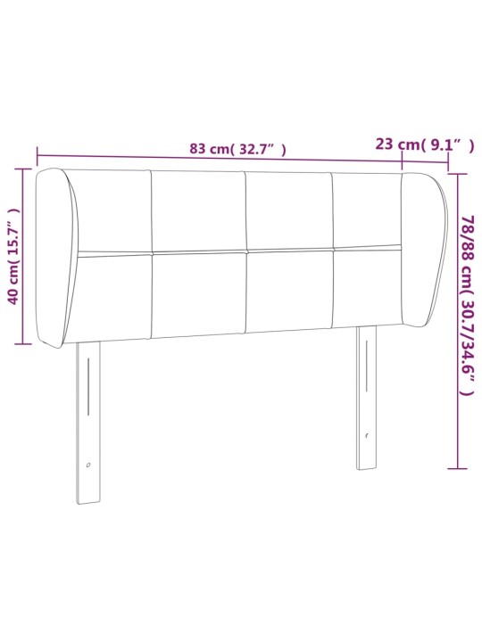 Galvgalis ar malām, 83 x 23 x 78/88 cm, tumši brūns audums