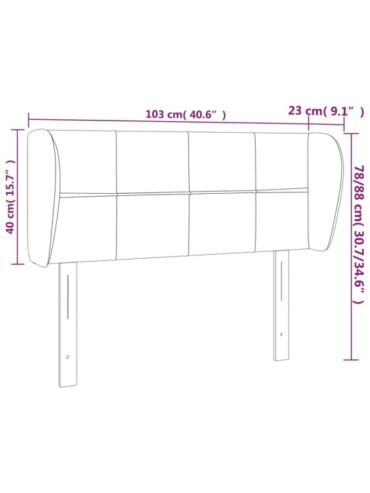 Galvgalis ar malām, 103x23x78/88 cm, pelēkbrūns audums