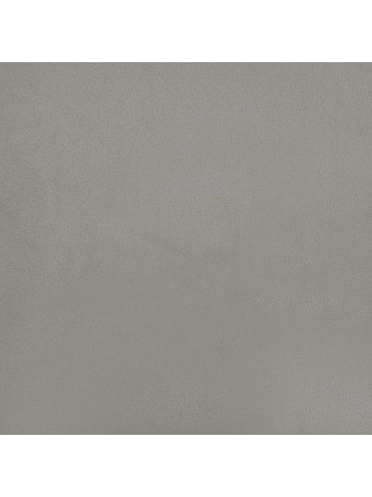 Galvgalis ar malām, gaiši pelēks samts, 103x23x78/88 cm
