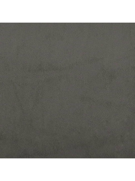 Galvgalis ar malām, tumši pelēks samts, 163x23x78/88 cm