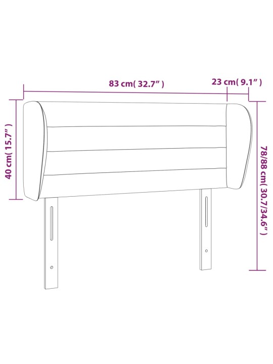 Galvgalis ar malām, 83 x 23 x 78/88 cm, tumši brūns audums