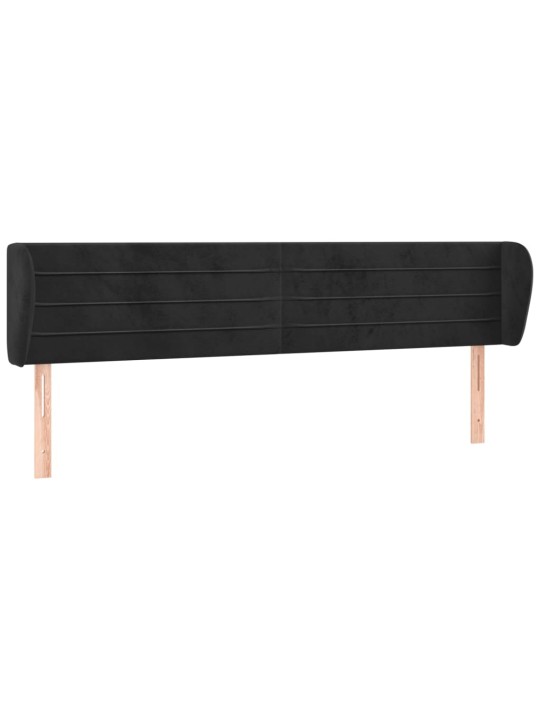 Galvgalis ar malām, melns samts, 203x23x78/88 cm