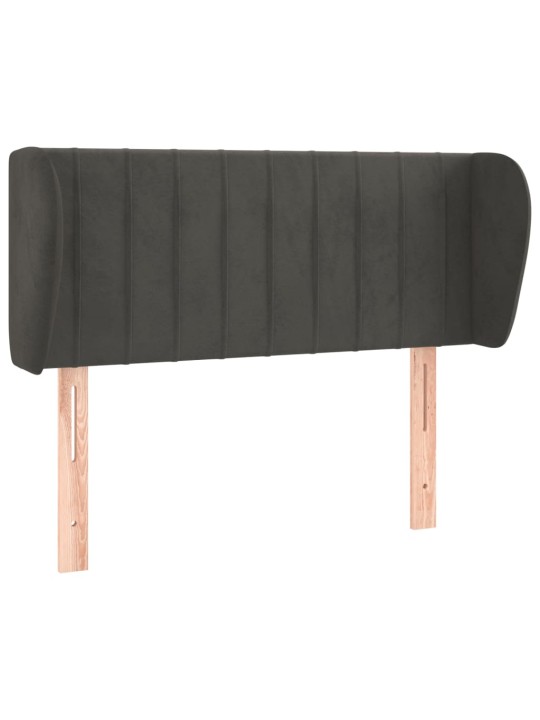 Galvgalis ar malām, tumši pelēks samts, 83x23x78/88 cm
