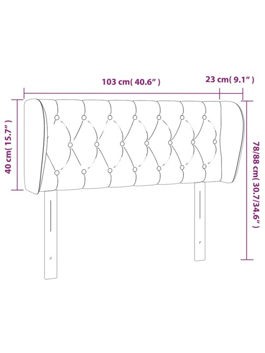 Galvgalis ar malām, 103x23x78/88 cm, melns audums