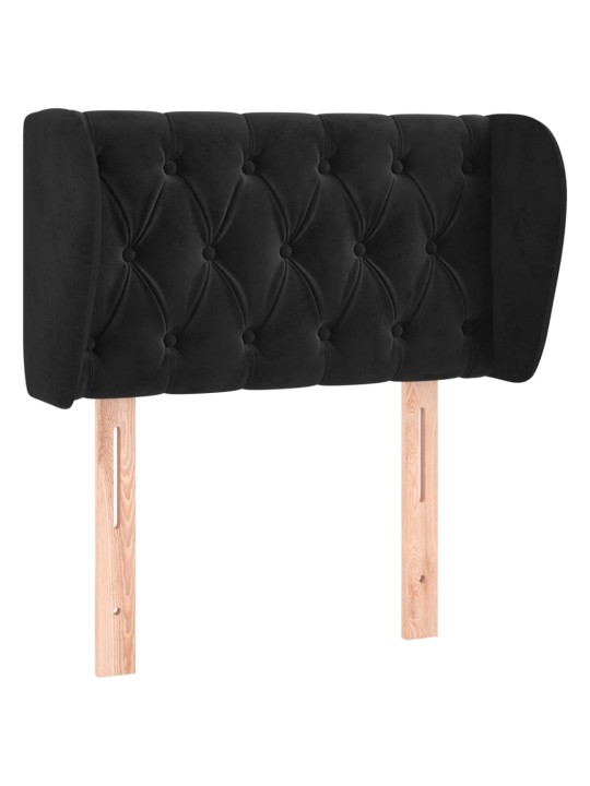 Galvgalis ar malām, melns samts, 83x23x78/88 cm