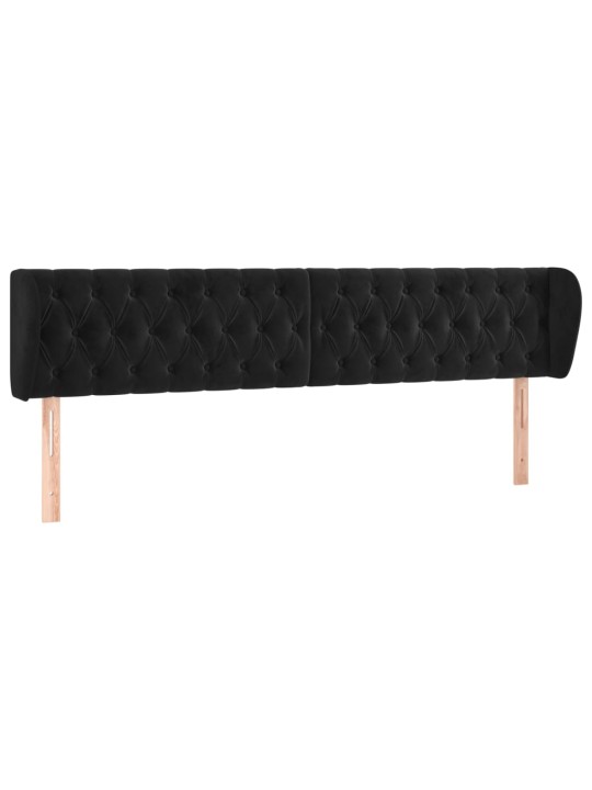 Galvgalis ar malām, melns samts, 203x23x78/88 cm