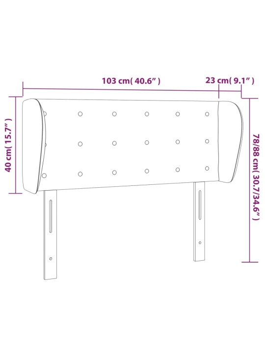 Galvgalis ar malām, 103x23x78/88 cm, melns audums