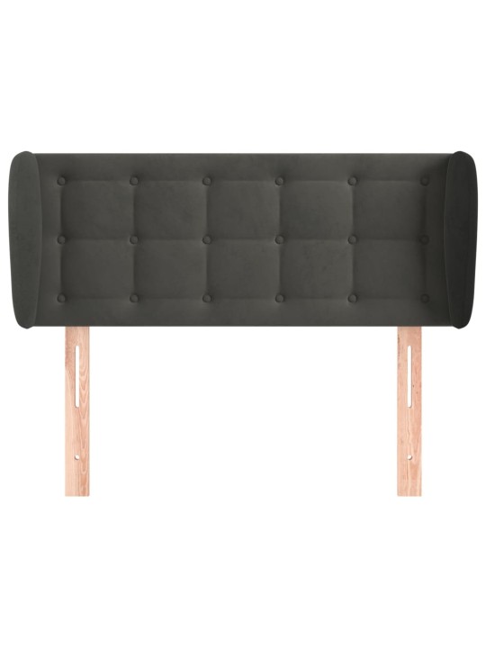 Galvgalis ar malām, tumši pelēks samts, 83x23x78/88 cm