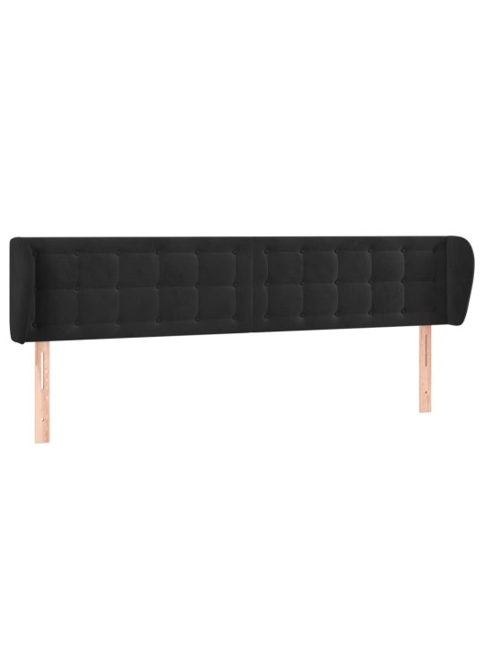 Galvgalis ar malām, melns samts, 203x23x78/88 cm
