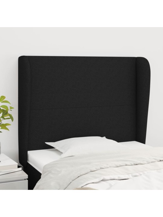 Galvgalis ar malām, 93x23x118/128 cm, melns audums