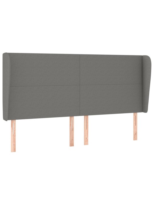 Galvgalis ar malām, 203x23x118/128 cm, tumši pelēks audums