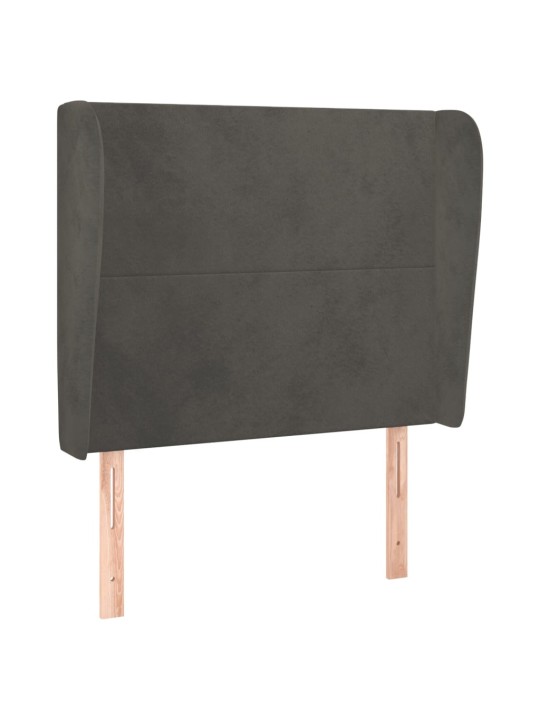 Galvgalis ar malām, 83x23x118/128 cm, tumši pelēks samts