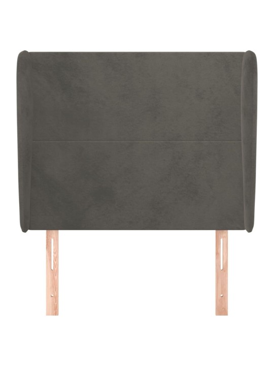 Galvgalis ar malām, 83x23x118/128 cm, tumši pelēks samts