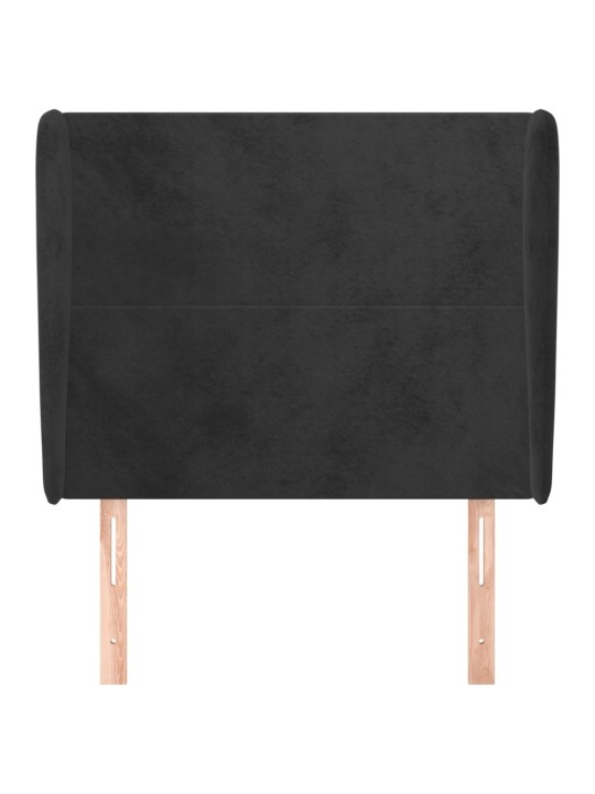 Galvgalis ar malām, 93x23x118/128 cm, melns samts