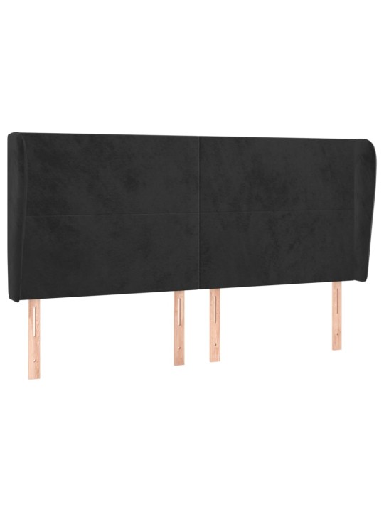 Galvgalis ar malām, 163x23x118/128 cm, melns samts