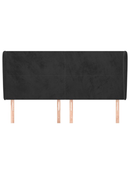 Galvgalis ar malām, 203x23x118/128 cm, melns samts