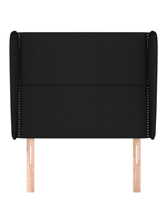 Galvgalis ar malām, 93x23x118/128 cm, melns audums