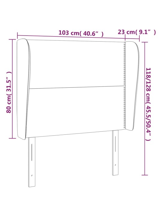 Galvgalis ar malām, 103x23x118/128 cm, melns audums