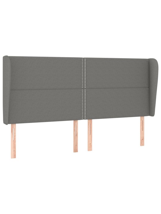 Galvgalis ar malām, 203x23x118/128 cm, tumši pelēks audums