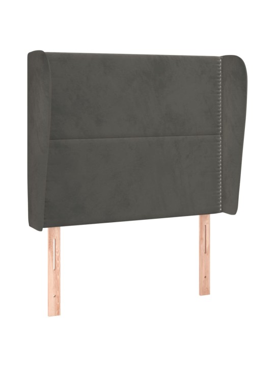 Galvgalis ar malām, 83x23x118/128 cm, tumši pelēks samts