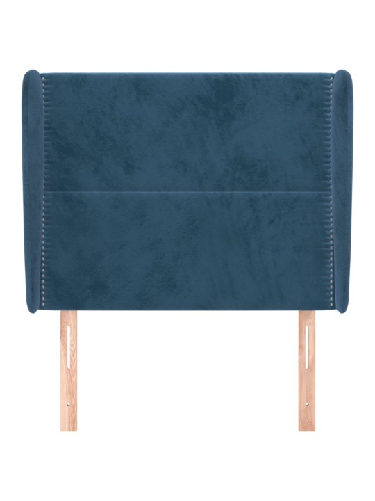 Galvgalis ar malām, 93x23x118/128 cm, zils samts