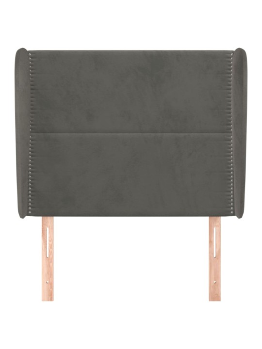 Galvgalis ar malām, 103x23x118/128 cm, tumši pelēks samts