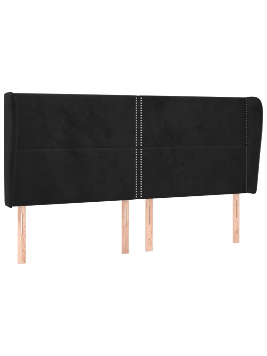 Galvgalis ar malām, 163x23x118/128 cm, melns samts