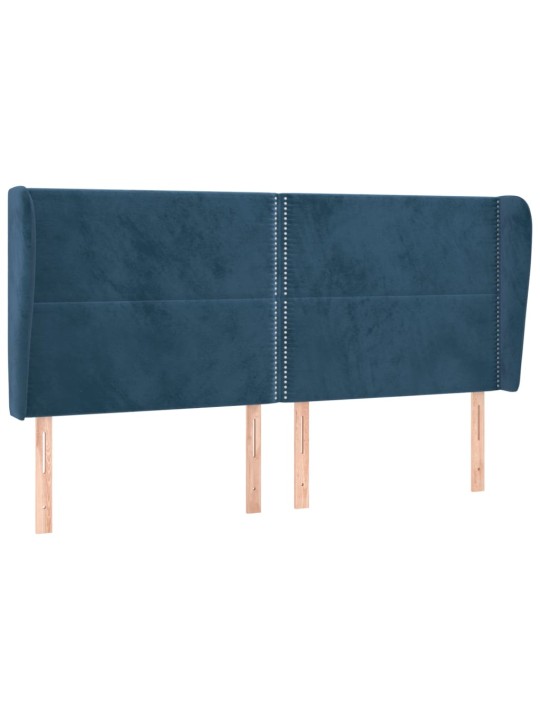 Galvgalis ar malām, 203x23x118/128 cm, tumši zils samts