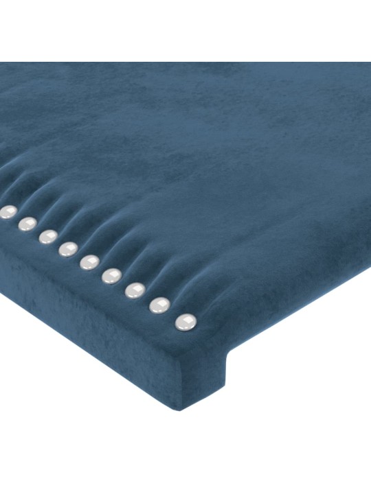 Galvgalis ar malām, 203x23x118/128 cm, tumši zils samts