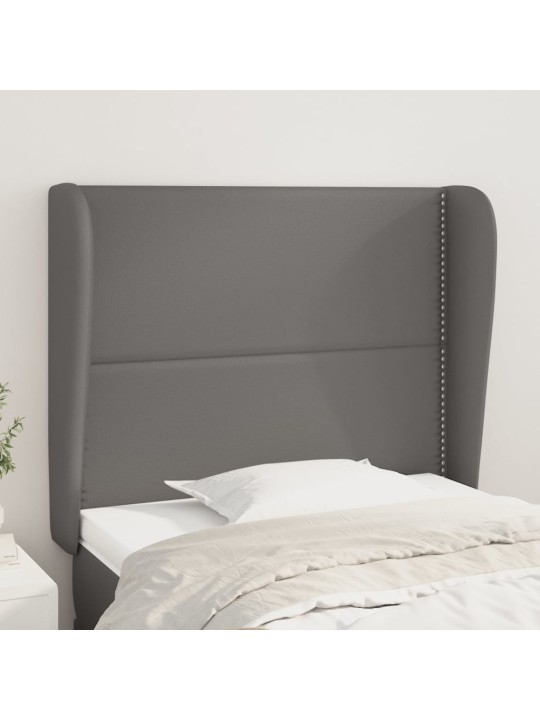 Galvgalis ar malām, 83x23x118/128 cm, pelēka mākslīgā āda