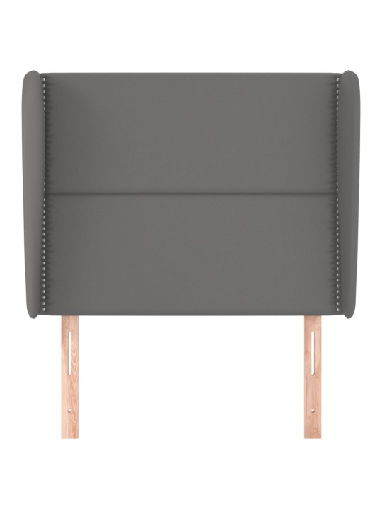Galvgalis ar malām, 93x23x118/128 cm, pelēka mākslīgā āda