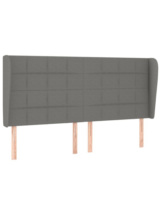 Galvgalis ar malām, 203x23x118/128 cm, tumši pelēks audums