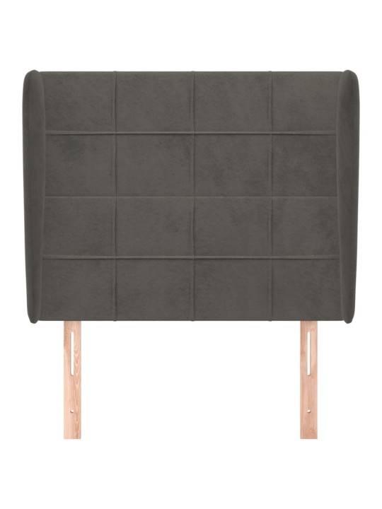Galvgalis ar malām, 83x23x118/128 cm, tumši pelēks samts