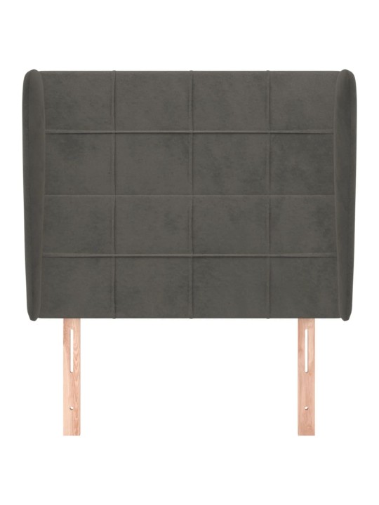 Galvgalis ar malām, 93x23x118/128 cm, tumši pelēks samts